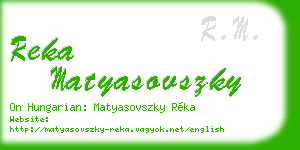 reka matyasovszky business card