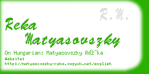 reka matyasovszky business card